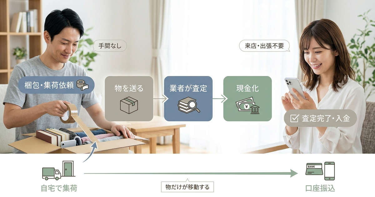 宅配買取とは「売りたい物を送って現金化する仕組み」と理解しておく
